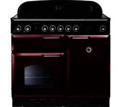 RANGEMASTER  Classic 100 Electric Induction Range Cooker - Cranberry & Chrome